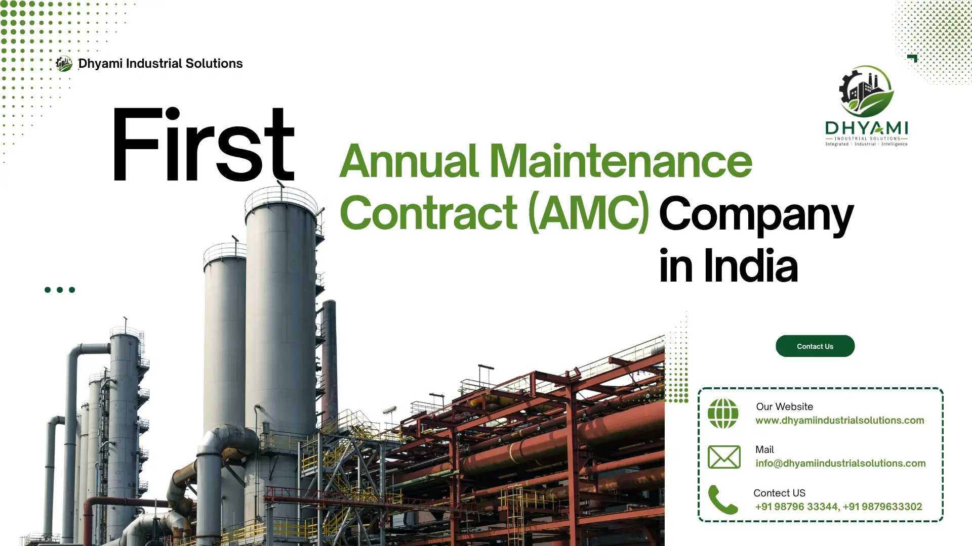 First Annual Maintenance Contract Company in India for Industrial Equipment