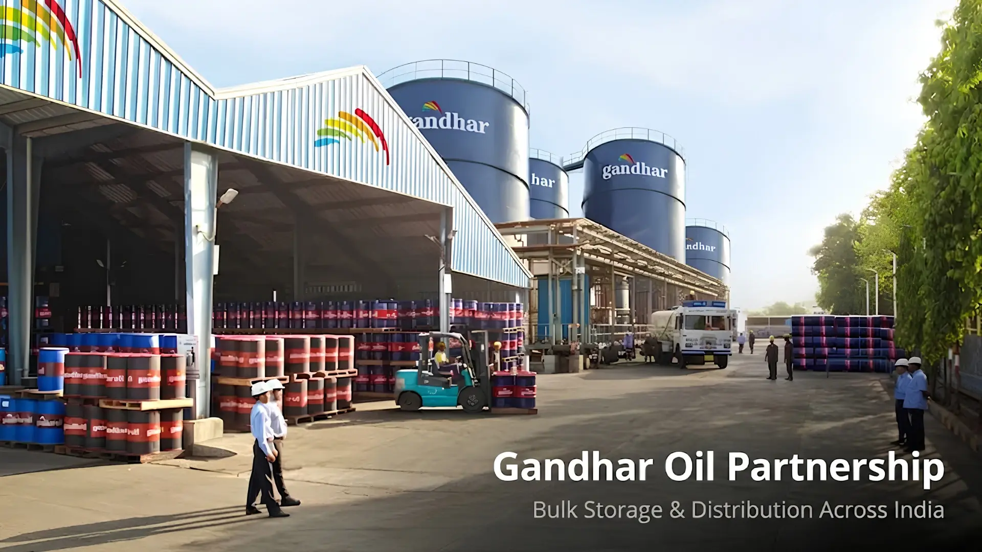Gandhar Oil bulk storage and tanker filling facility, official dealer partnership with Dhyami Industrial Solutions
