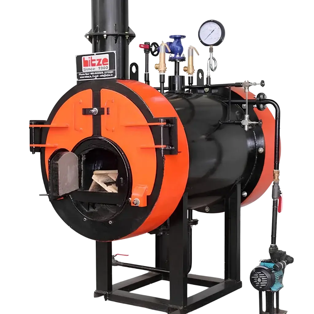 Hitze NANO-100 horizontal fire tube small industrial steam boiler, 100 kg/hr, supplied by Dhyami