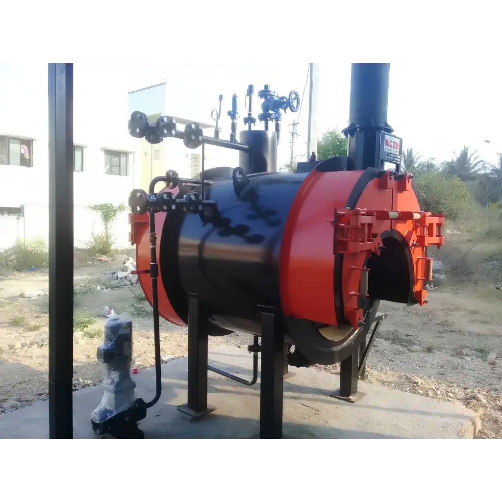 Hitze NANO-200 horizontal fire tube small industrial steam boiler, 200 kg/hr, supplied by Dhyami