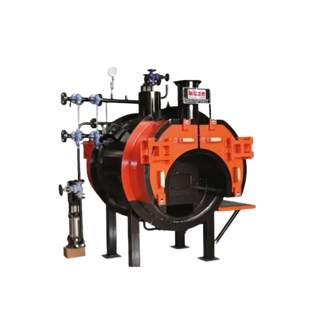 Hitze NANO-300DB horizontal fire tube small industrial steam boiler, 300 kg/hr, supplied by Dhyami