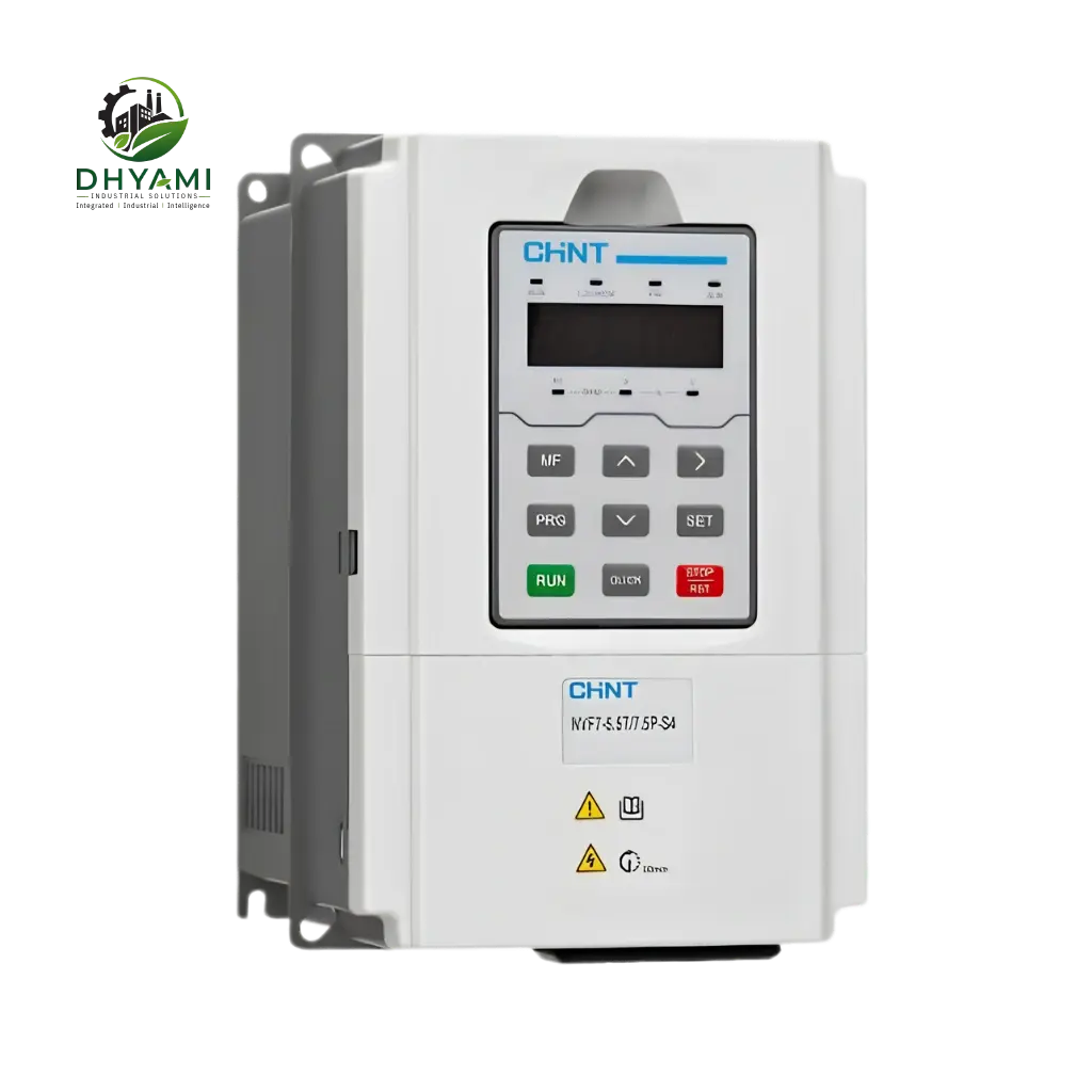 VFD variable frequency drive by Dhyami used to control AC motor speed and torque in an automated process