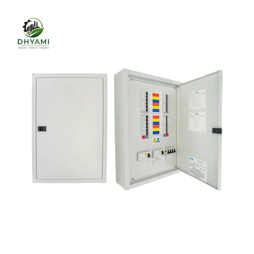 Distribution board by Dhyami in powder coated sheet steel with MCB ways used for electrical load distribution