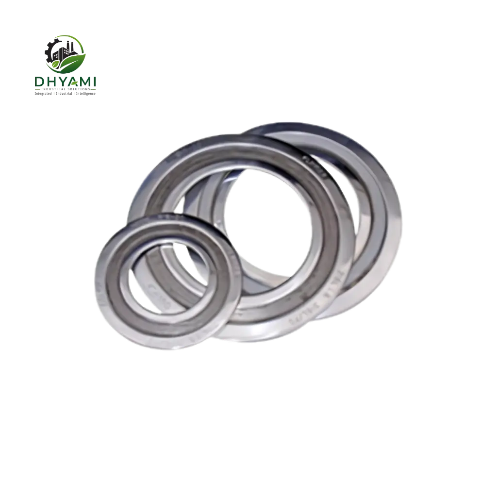 Metallic gasket by Dhyami in stainless steel with graphite filler, spiral wound type, used for high-pressure flange joints