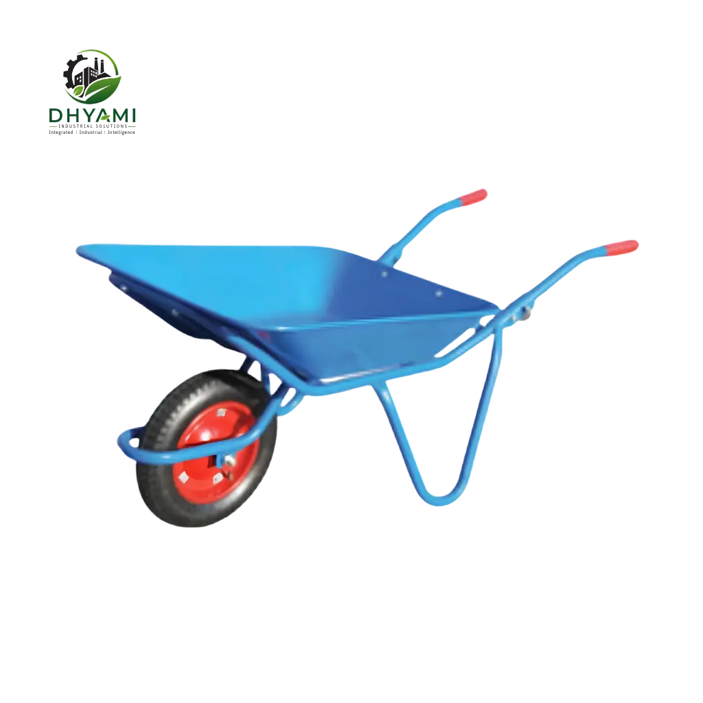 Hand trolley by Dhyami with mild steel frame and PU wheels used to move tools and materials within a workshop