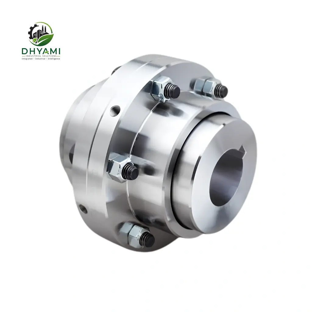 Gear coupling by Dhyami in forged steel with toothed hub and sleeve used for high torque heavy duty industrial drives