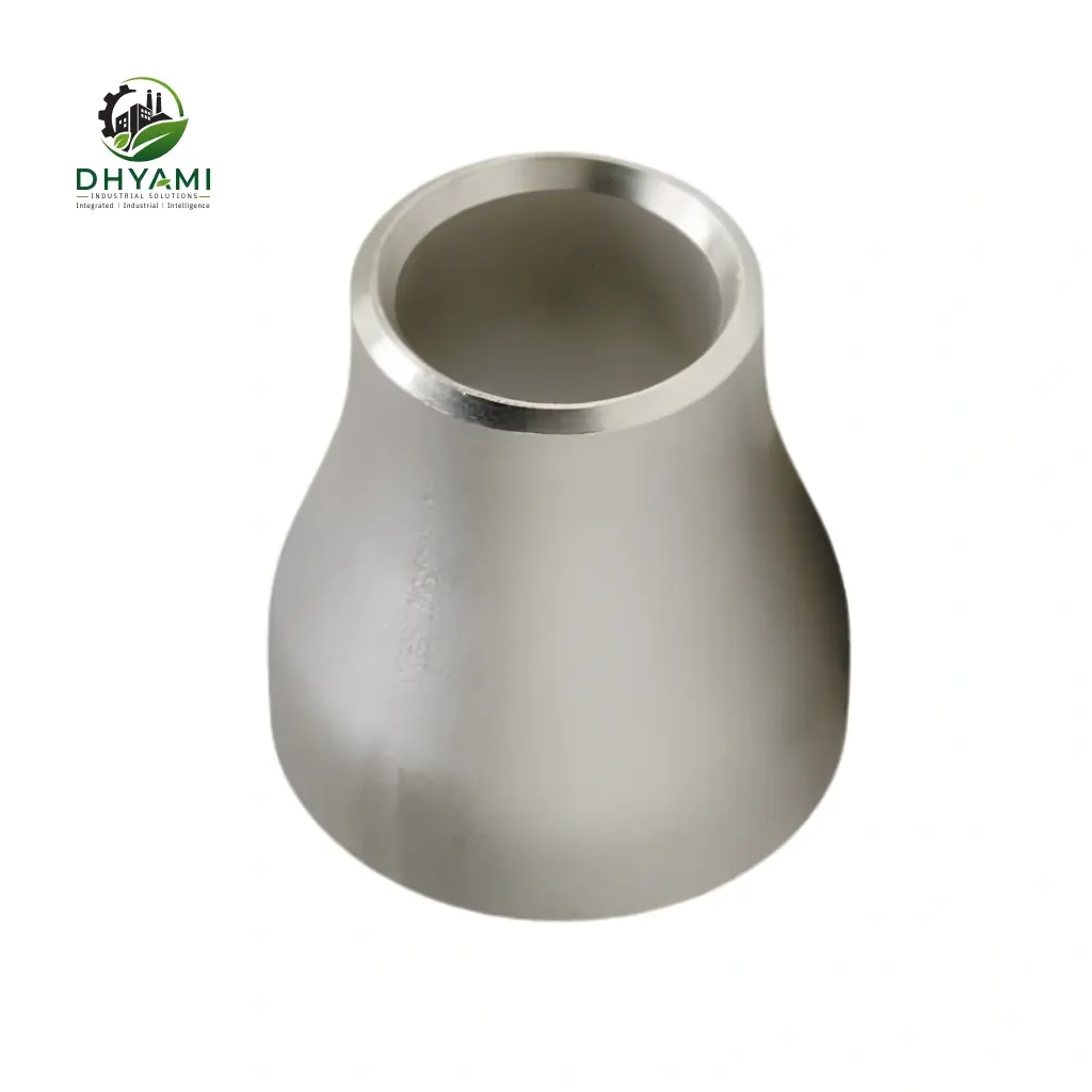 Butt weld reducer by Dhyami in stainless steel, concentric type, used to join two different pipe sizes