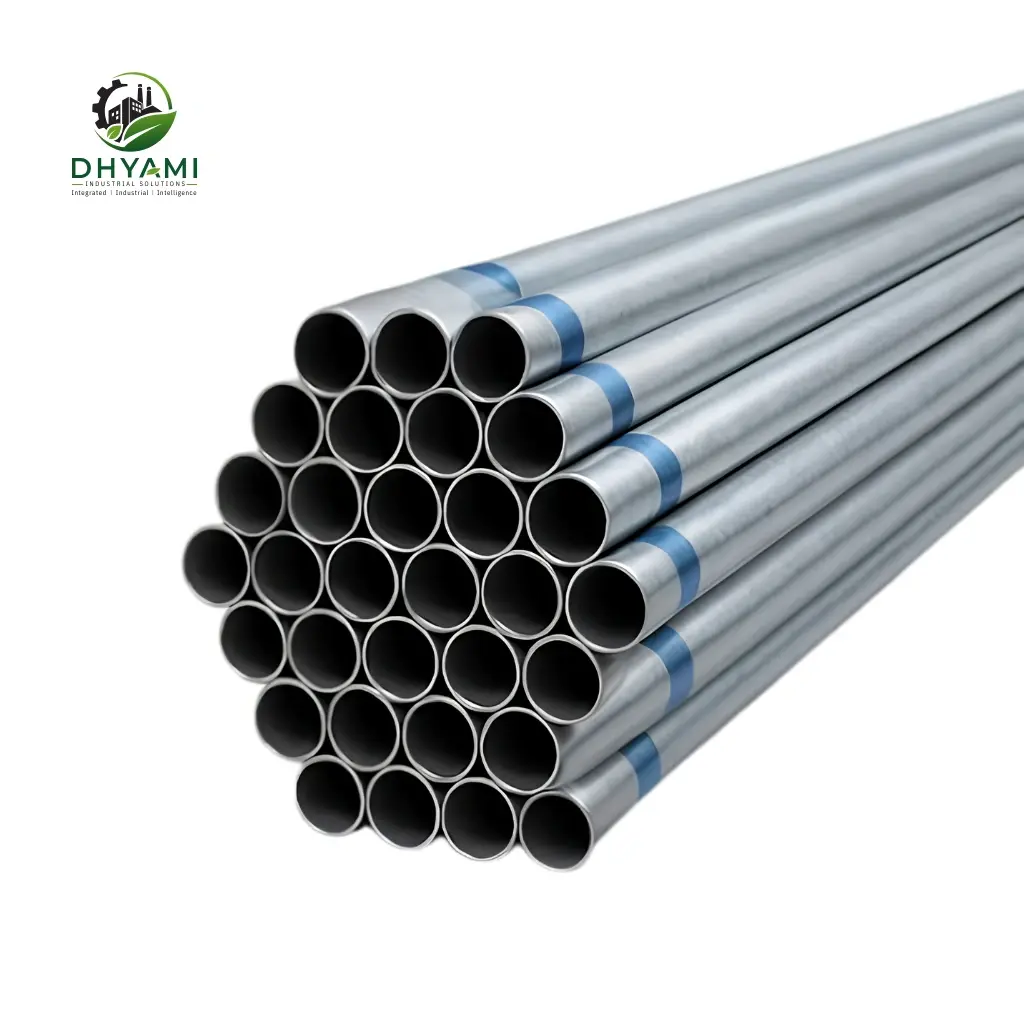 GI pipe by Dhyami in hot-dip galvanized mild steel used for water supply and plumbing lines