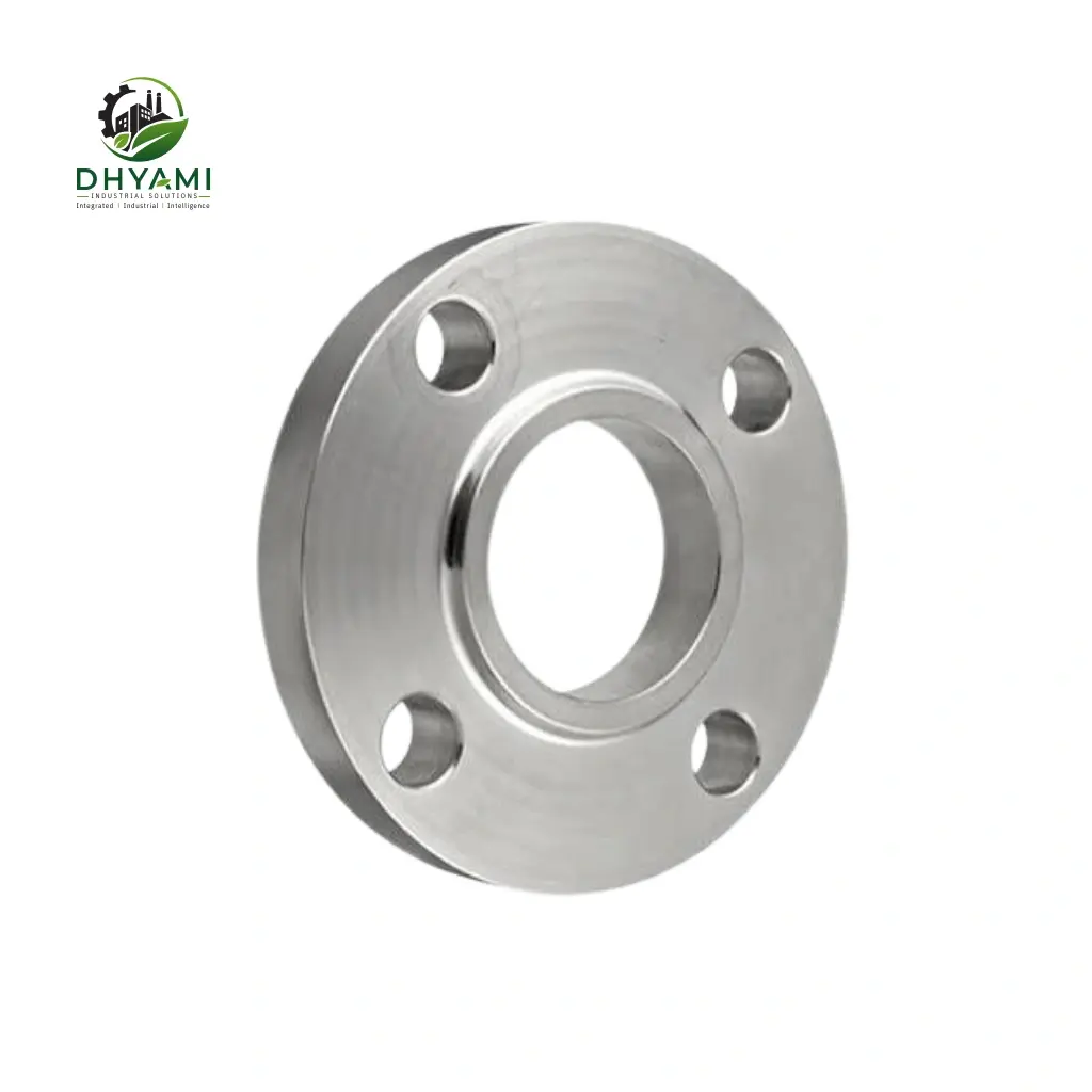 Lap joint flange by Dhyami in carbon steel used with a stub end for easy dismantling and alignment of pipe joints