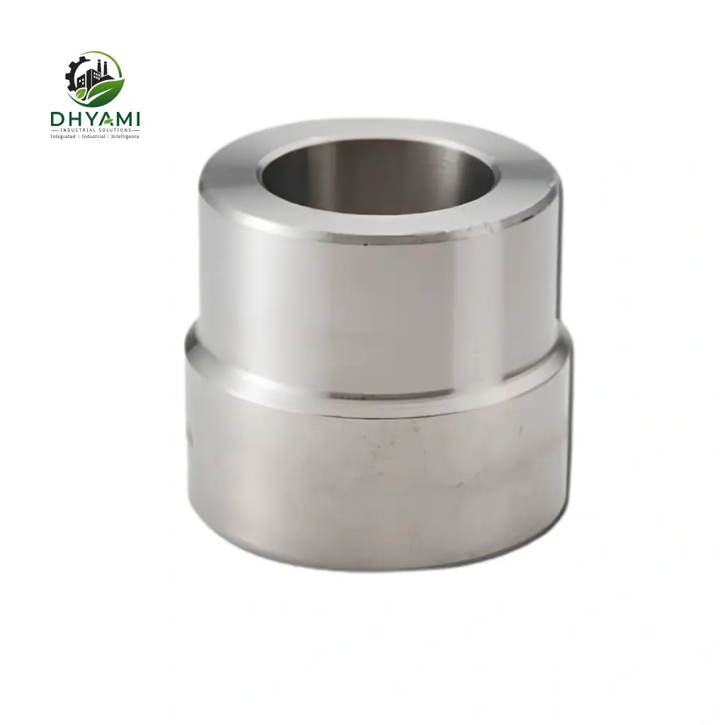 Socket weld reducer by Dhyami in stainless steel, concentric type, used to join two different pipe sizes on small-bore lines