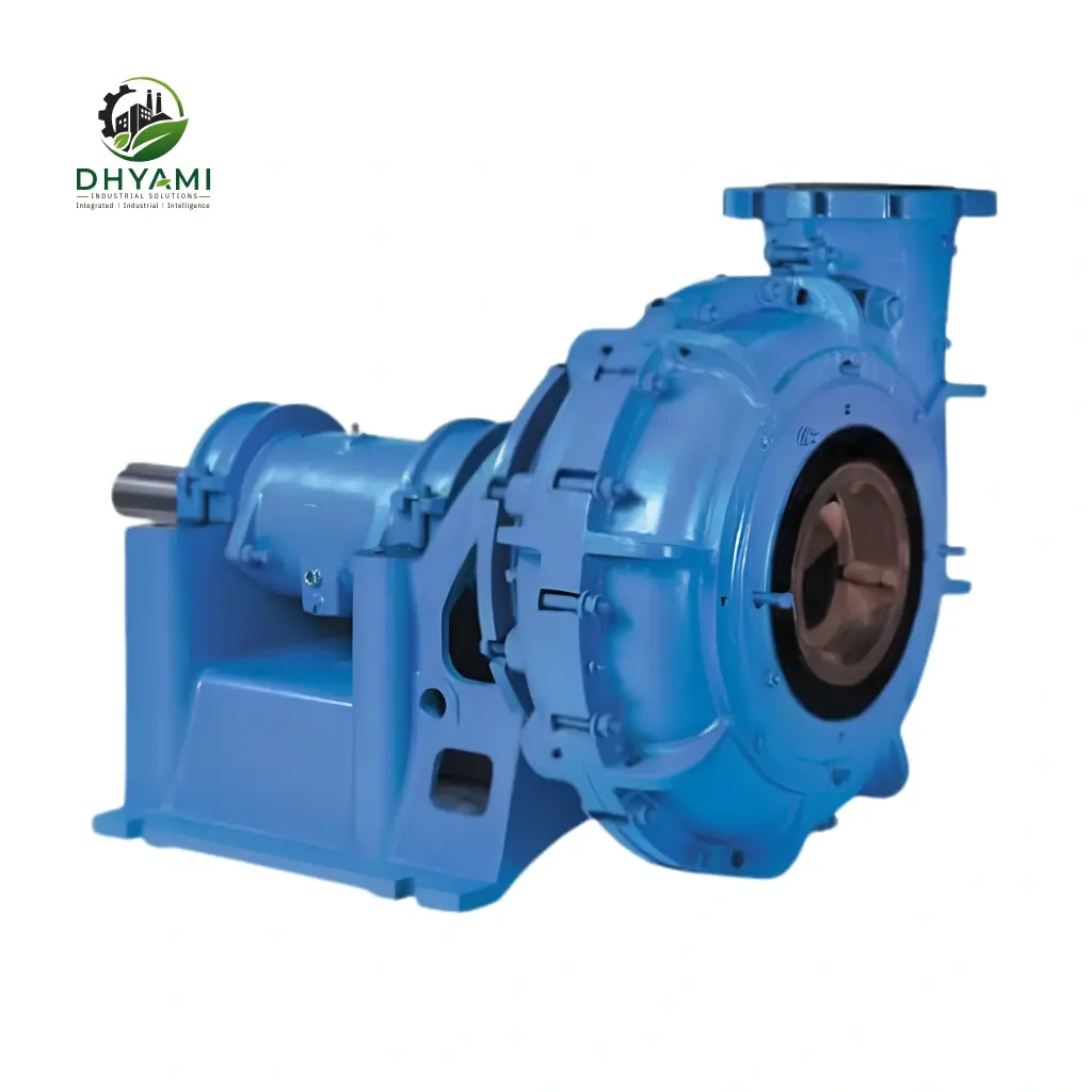 Slurry pump by Dhyami with high-chrome alloy body used for pumping abrasive slurry in mining and mineral processing